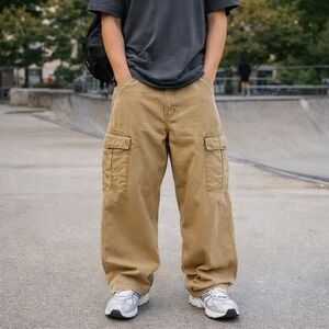 Vintage Levis Cargo Pants Men's Size 34x34 Baggy Wide Leg Loose Y2k 2000's